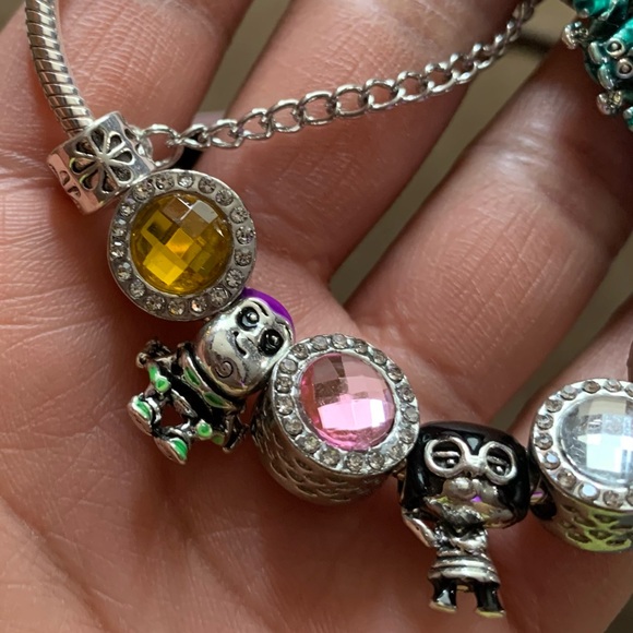 NIB NEW Pandora Pave Clasp Bracelet w/ Colorful Disney Theme Charms - Picture 8 of 13